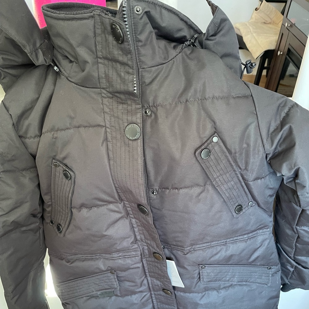 Noize Kaylee womens long parka. Black. Size M. NWT.
